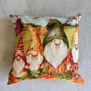 Akasia Design Gnomes Fall Square Throw Pillow Cover 18”x18”